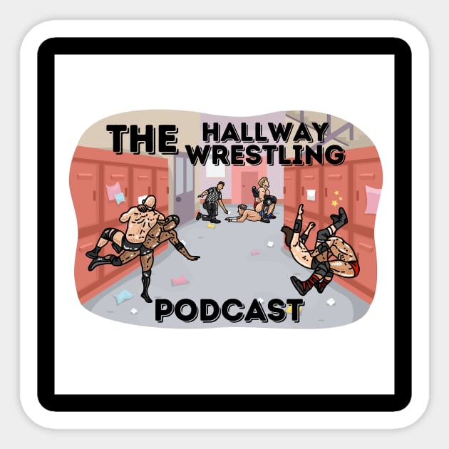 Hallway Wrestling Podcast NEW LOGO merch Sticker by Hallway wrestling podcast 